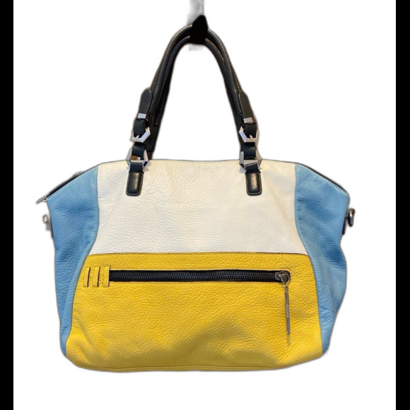 Or YANY Bag Pebbled Genuine Leather Shoulder Crossbody Color Block Purse - Picture 1 of 12